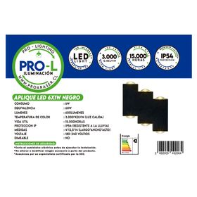 Aplique LED 1W E27 6L luz cálida AN negro