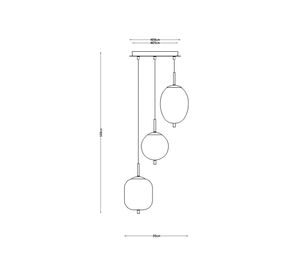 Lámpara colgar Smoky glass E14 3L