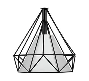 Lámpara colgar E27 1L Diamante blanco/negro