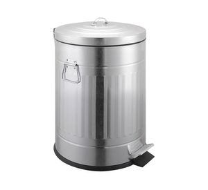 Basurero Vintage redondo plateado 12 litros