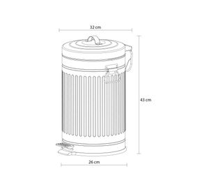 Basurero Vintage redondo plateado 12 litros