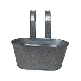 Macetero metálico gris 12x24x30 cm