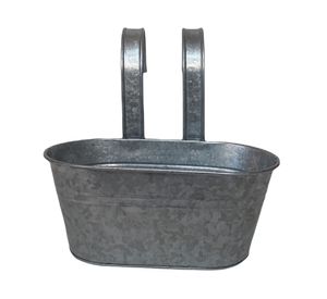 Macetero metálico gris 12x24x30 cm