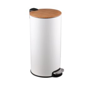 Basurero 27 litros metálico/bambú