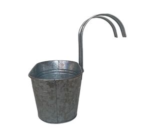 Macetero metálico gris 12x24x30 cm