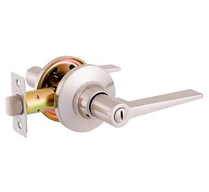 Cerradura tubular con manilla baño Milano FX níquel satinado