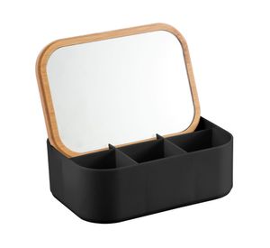 Caja organizadora bambú/negro 15.5x11.3x5.8 cm
