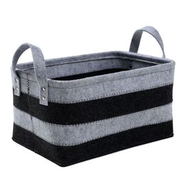 Canasto con asas fieltro bicolor 18x33x23 cm