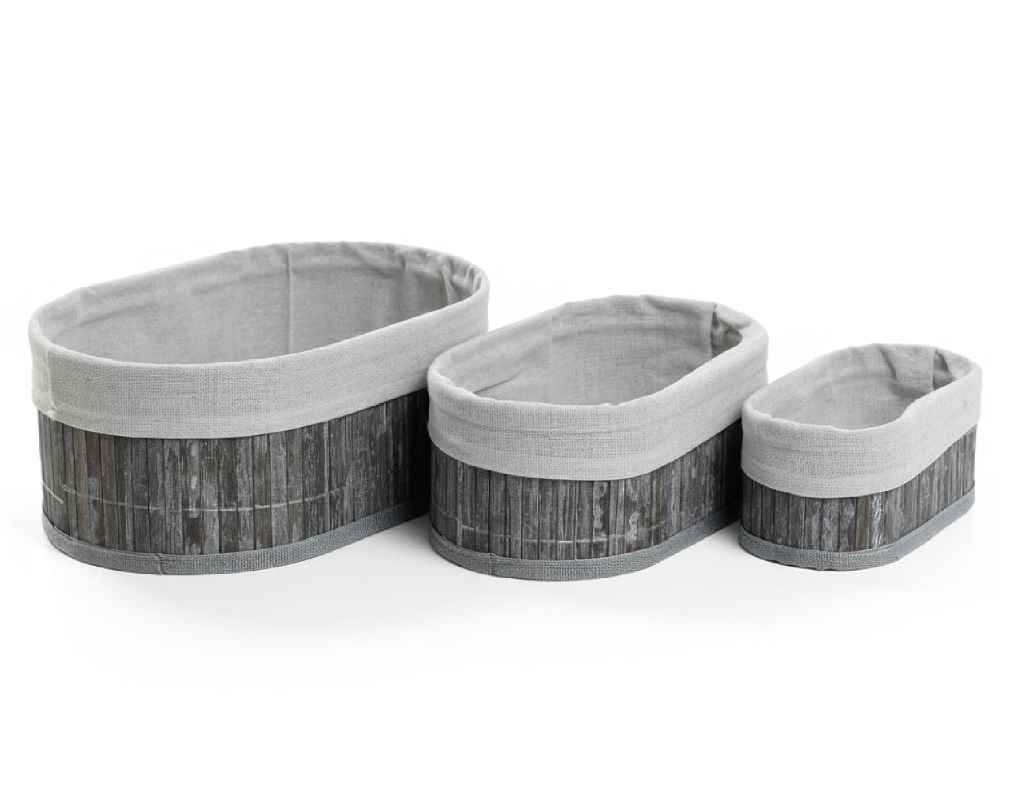 Canasto organizador Oval gris 3 Piezas a $7.990