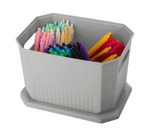 Caja organizadora Octagonal gris 16x25x18 cm