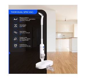 Pulidora, mopa y aspiradora Thor Dual Spin Vac blanco