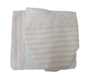 Cortina baño microfibra rayas biege