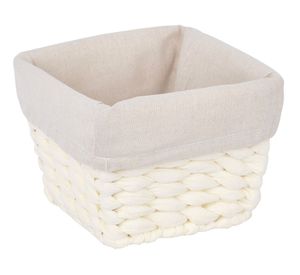Canasto organizador marfil 16x16x12 cm