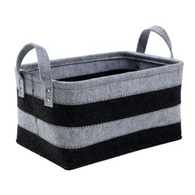 Canasto con asas fieltro bicolor 16x20x20 cm