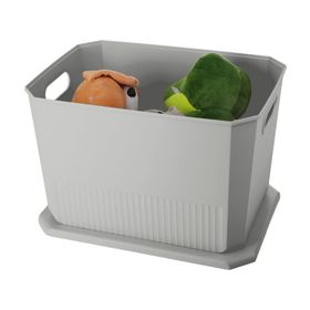 Caja organizadora Octagonal gris 24x36.7x26 cm