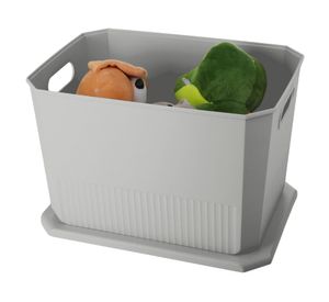 Caja organizadora Octagonal gris 24x36.7x26 cm