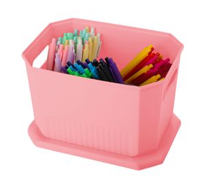 Caja organizadora Octagonal salmón 16x25x18 cm