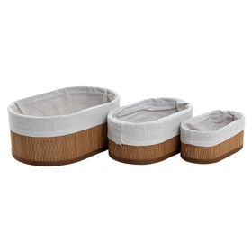 Canasto organizador Oval natural 3 Piezas