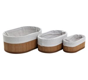 Canasto organizador Oval natural 3 Piezas