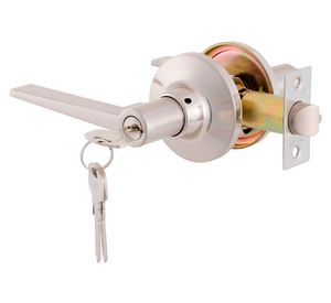 Cerradura tubular con manilla oficina/dormitorio Milano FX níquel satinado