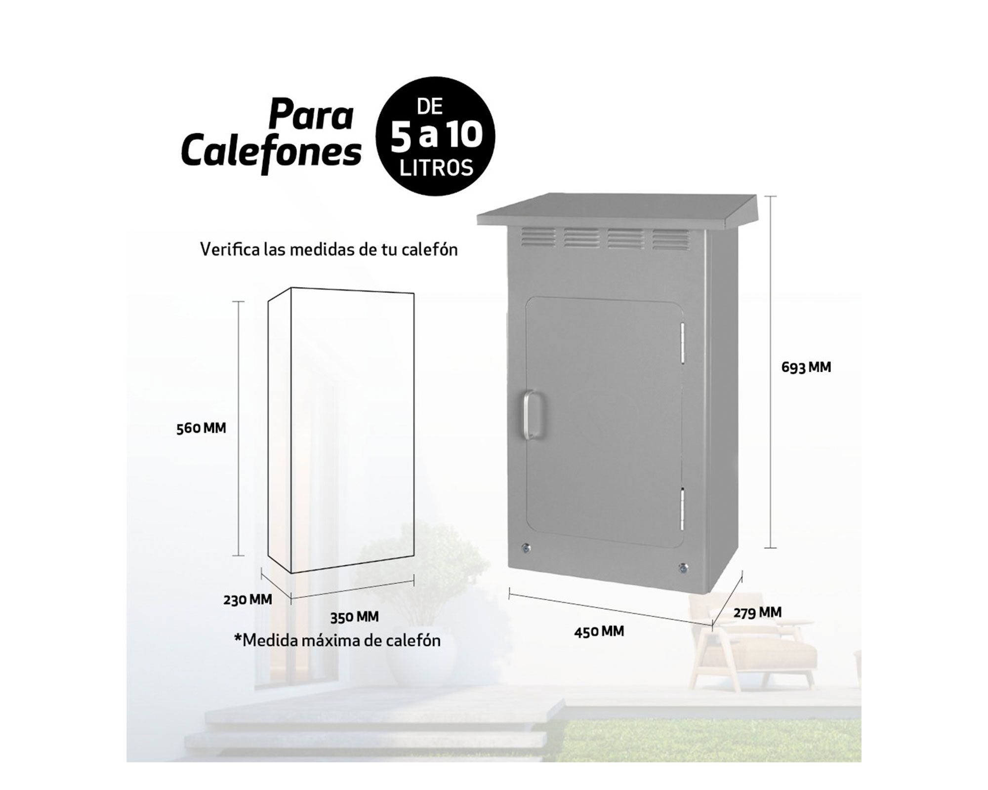 Gabinete Calefón Premium Gris 69.3x45x27.9 cm