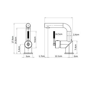 Monomando lavamanos Amalfi gris cromado