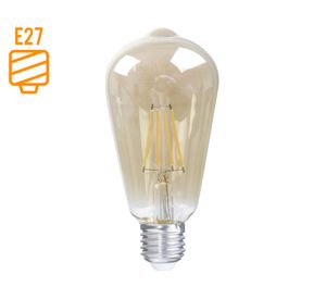 Ampolleta filamento 5W E27 luz cálida ST64