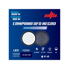 Campana LED 100 W 1 luz fría negro