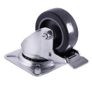 Rueda carga 100 mm agila placa con freno