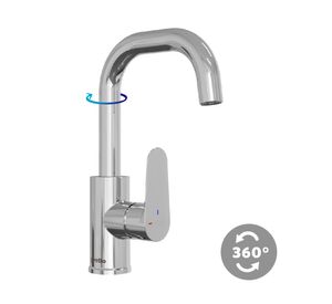 Monomando lavamanos Valenza gris cromado