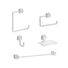 Kit accesorios baño Prato cromo 5 piezas