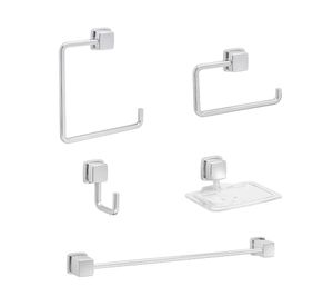 Kit accesorios baño Prato cromo 5 piezas