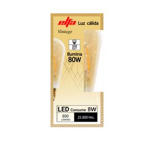 Ampolleta led 8W E27 luz cálida ST64 Filamento