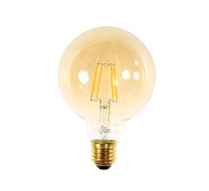 Ampolleta led 6W E27 luz cálida G95 Filamento