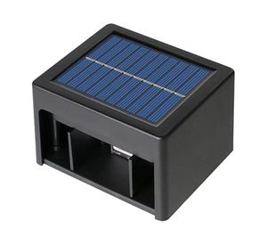 Aplique LED solar 2L abatible negro