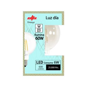 Ampolleta led 6W E27 luz fría G95 Filamento