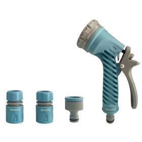 Pistola riego + acoples Capri azul