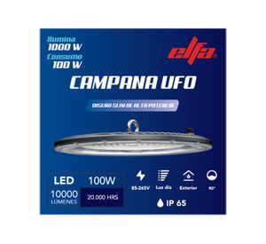 Campana LED 100 W 1 luz fría gris