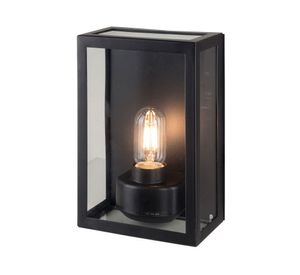 Aplique muro Varina glass E27 1L negro