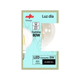 Ampolleta led 8W E27 luz fría G95 Filamento