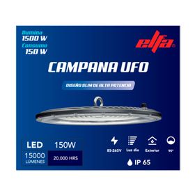Campana LED 150 W 1 luz fría gris