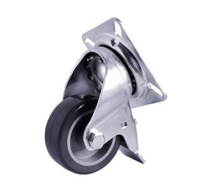 Rueda carga 75 mm agila placa con freno