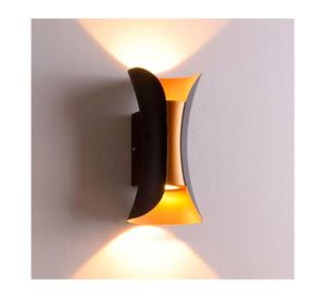 Aplique LED 3W 2L luz cálida negro/bronce