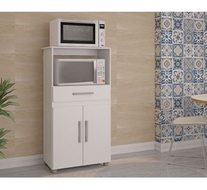 Mueble auxiliar horno-microondas 2 puertas 1 cajón blanco
