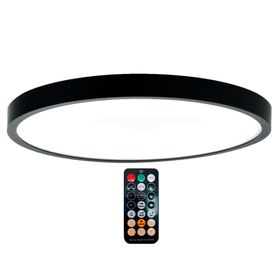 Plafón LED con sensor 18W 29 cm luz fría + control remoto negro