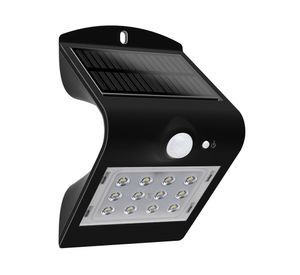 Aplique solar mariposa con sensor negro 1.5W luz cálida
