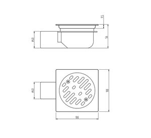 Pileta acero inoxidable 10x10 cm bronce