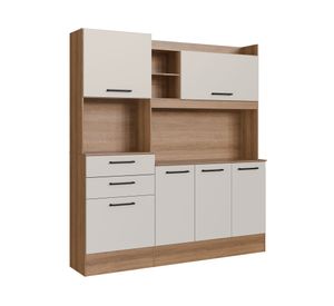 Kit Cocina 6 puertas 2 cajones miel/off white