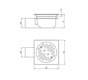 Pileta acero inoxidable 10x10 cm negro