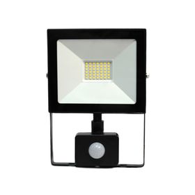 Reflector LED con sensor 30W 14 cm luz fría negro